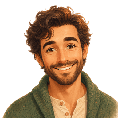 Illustriertes Portrait der Erzählstimme Anton